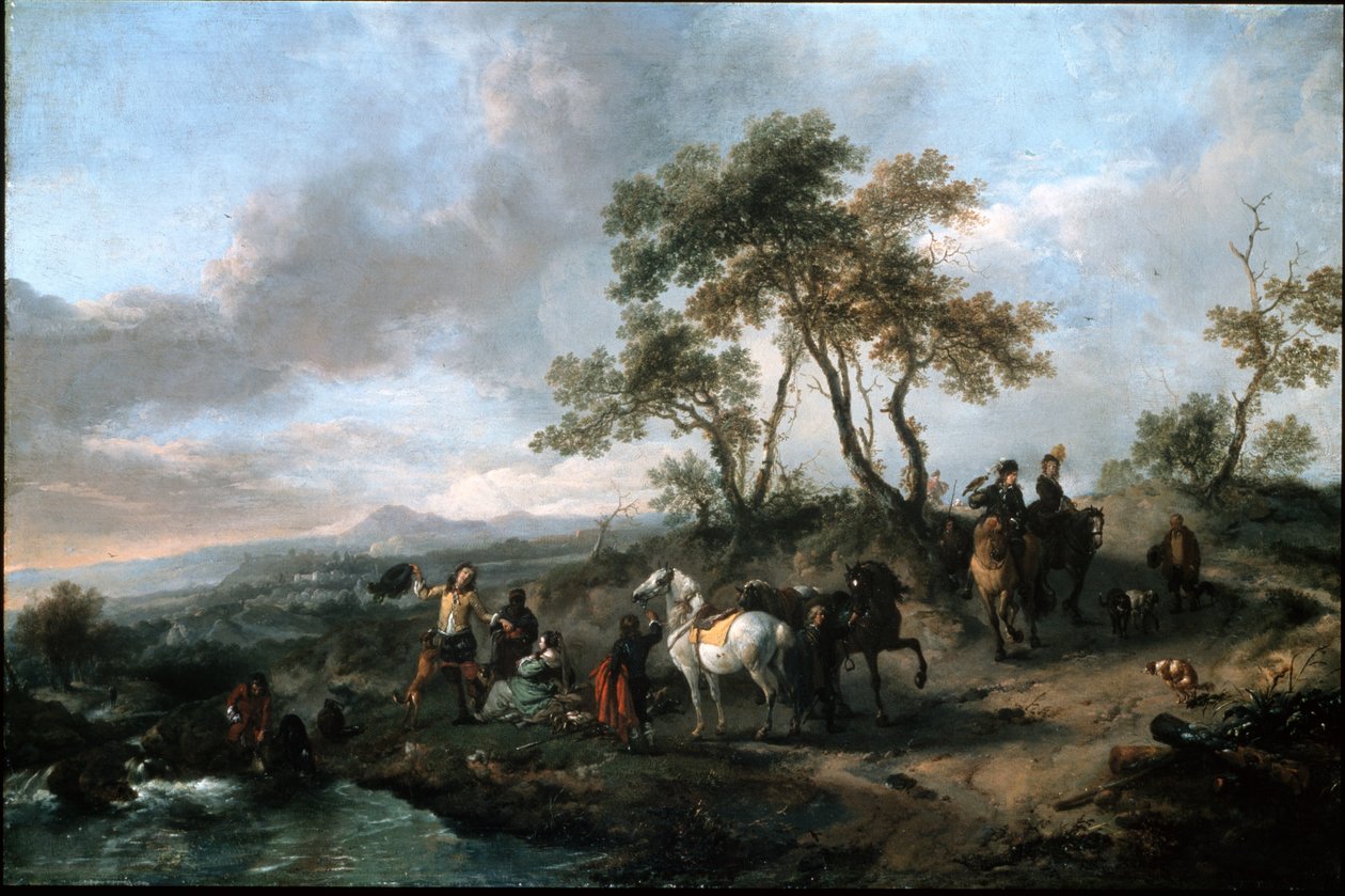 Egy vadásztársaság pihenője alkotó: Philips Wouwerman