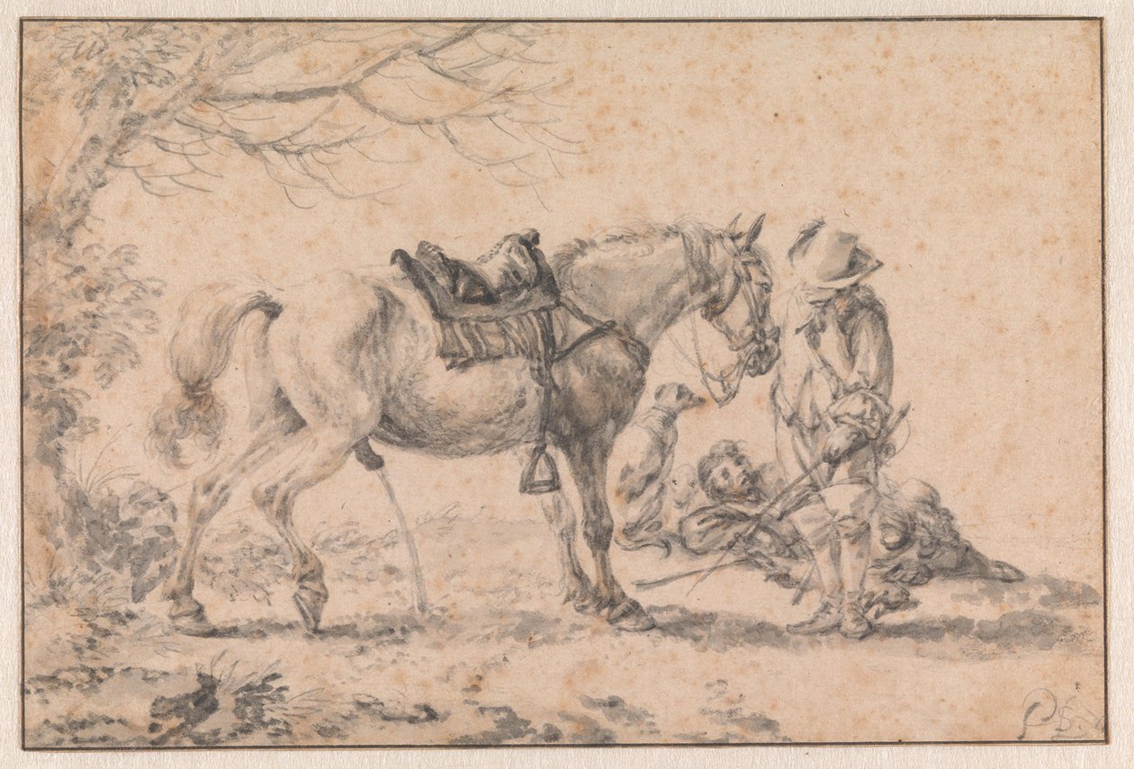 A vizelő ló alkotó: Philips Wouwerman