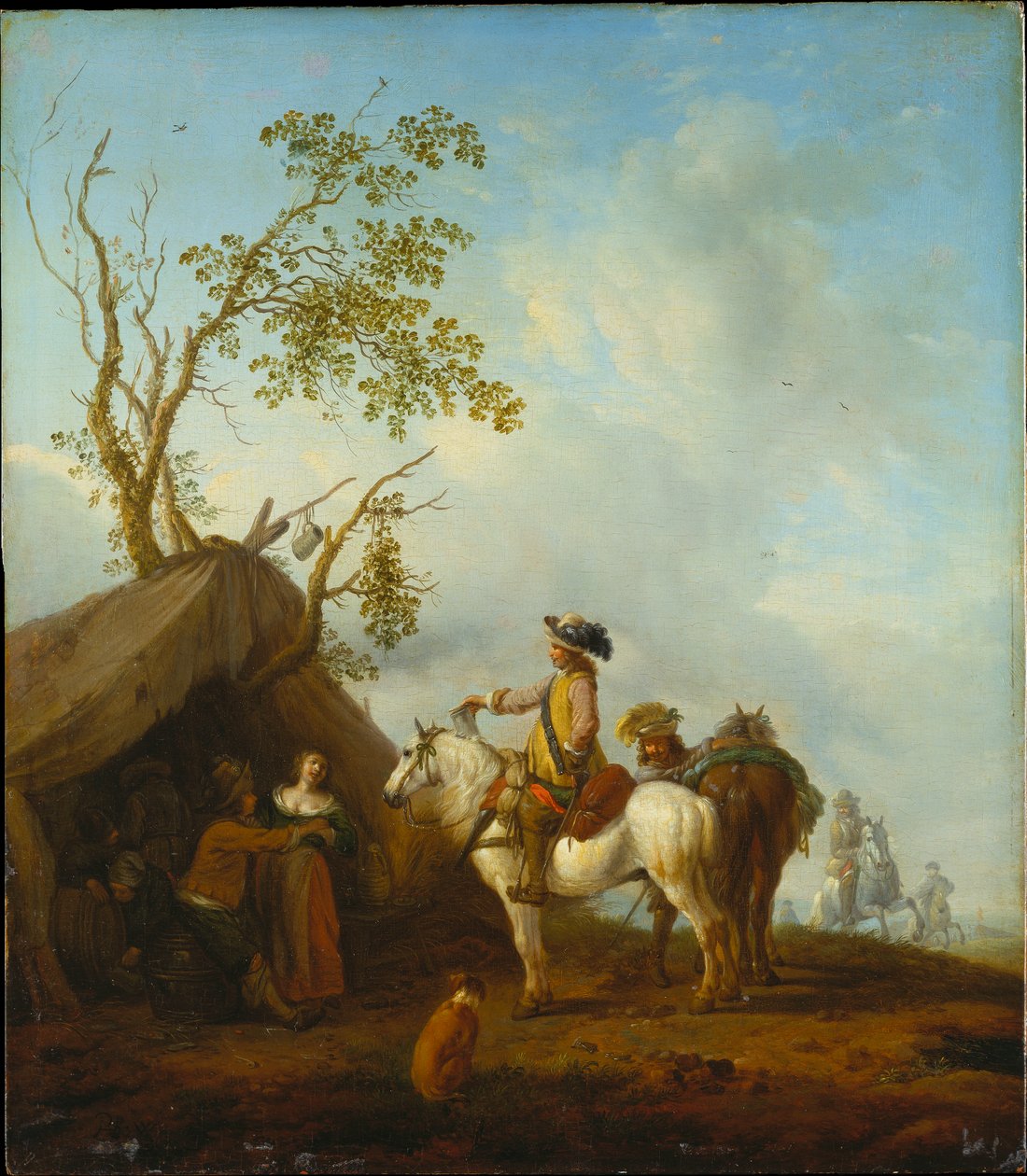 Lovasok egy markotányosnő sátra előtt alkotó: Philips Wouwerman