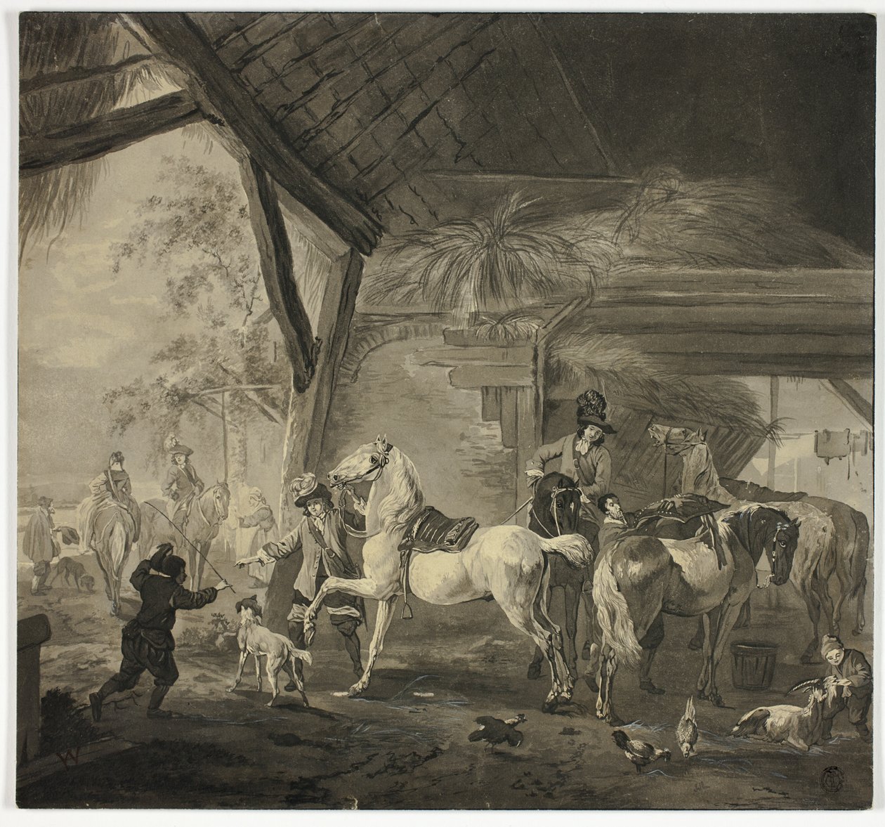 Egy istálló belseje alkotó: Philips Wouwerman