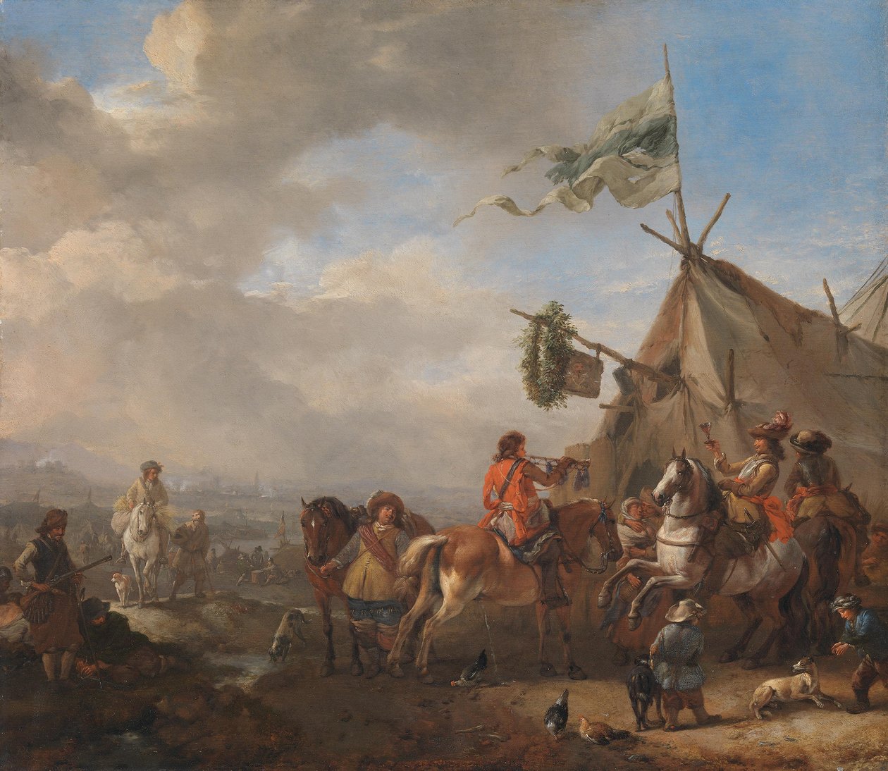 Lovasság egy hadiellátó standjánál alkotó: Philips Wouwerman