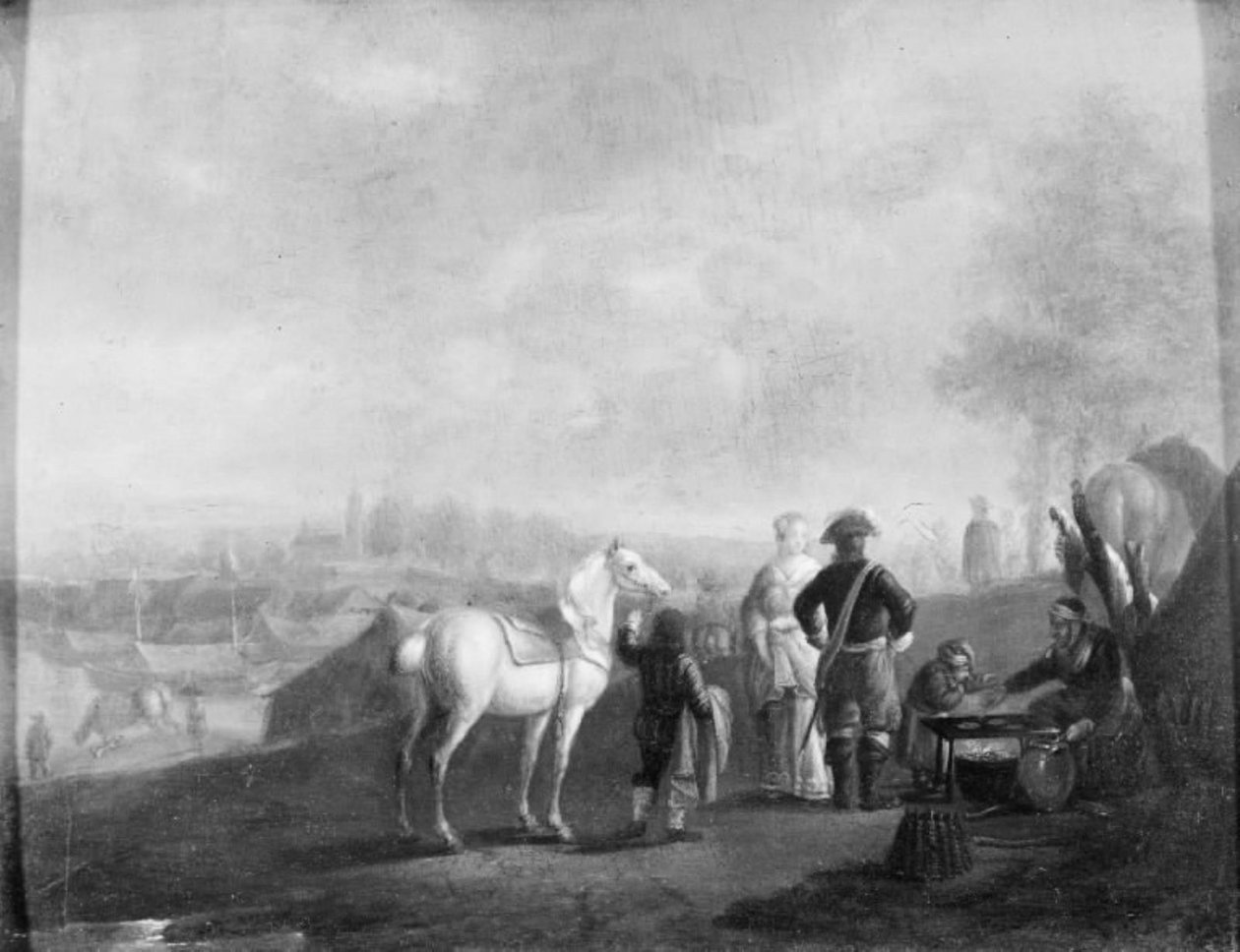 Beszélgető hölgy és úr alkotó: Philips Wouwerman