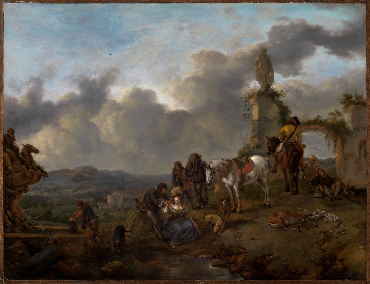 Pihenő vadásztársaság alkotó: Philips Wouwerman