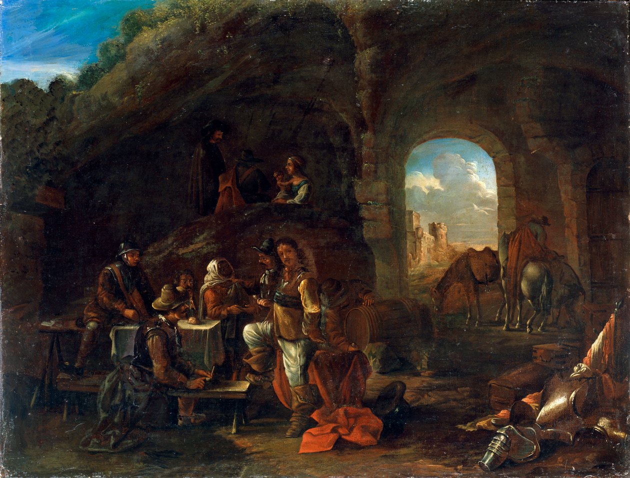 Tavern Scene, c1640-1665 alkotó: Philips Wouwerman