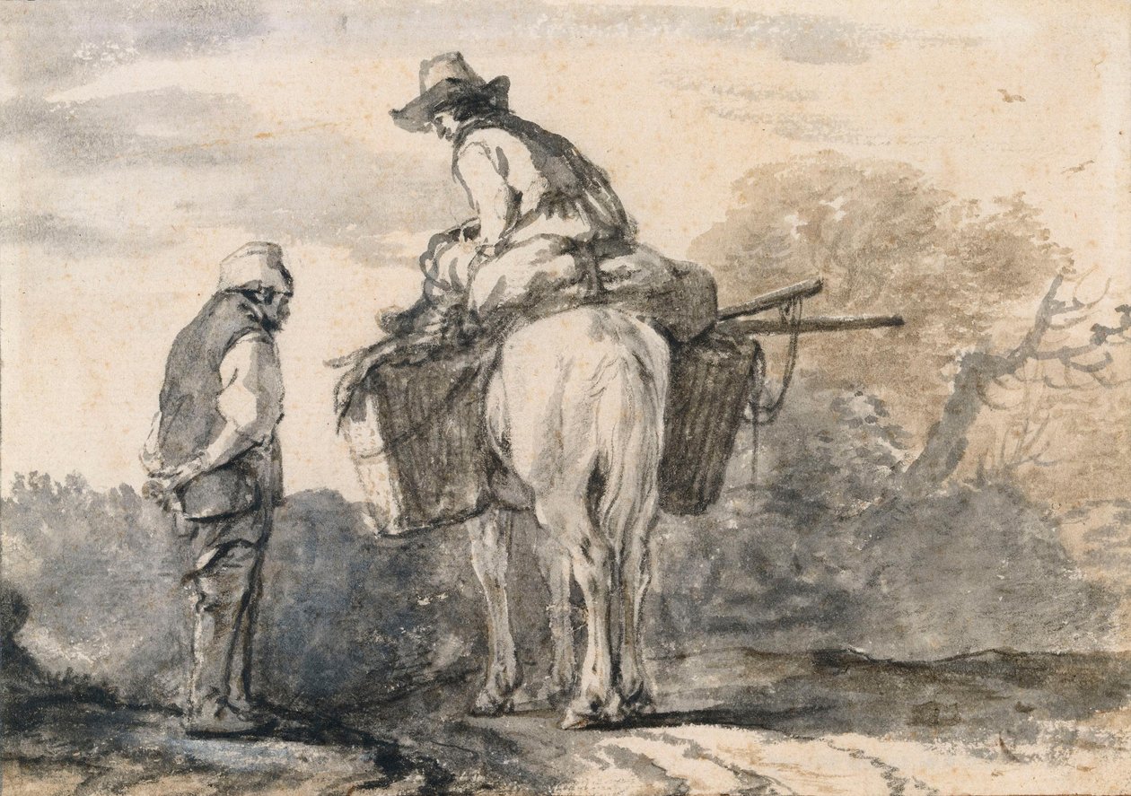 Két utazó beszélgetés közben alkotó: Philips Wouwerman