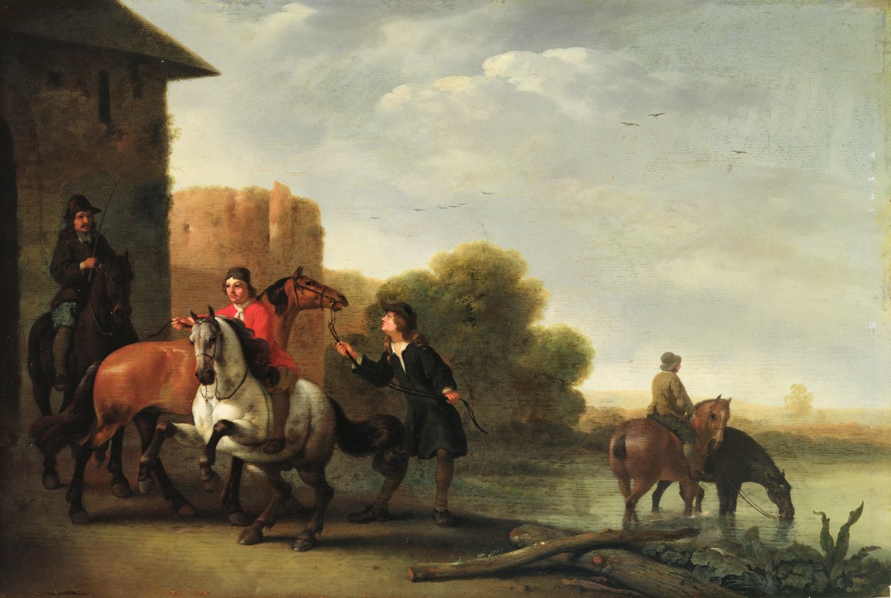 Lovasok itatják lovaikat alkotó: Philips Wouwermans or Wouvermans