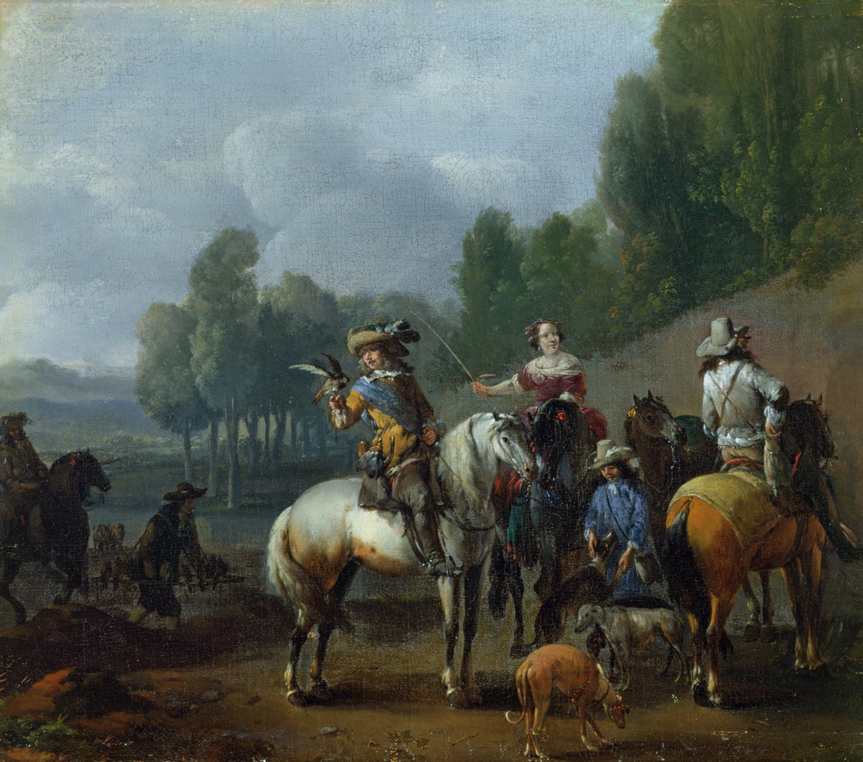 Hawking Party (olaj, vászon) alkotó: Philips Wouwermans or Wouwerman
