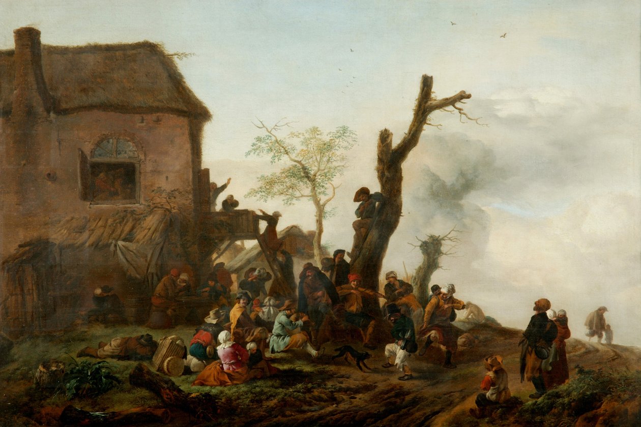 Vidám társaság fogadó előtt alkotó: Philips Wouwermans or Wouwerman