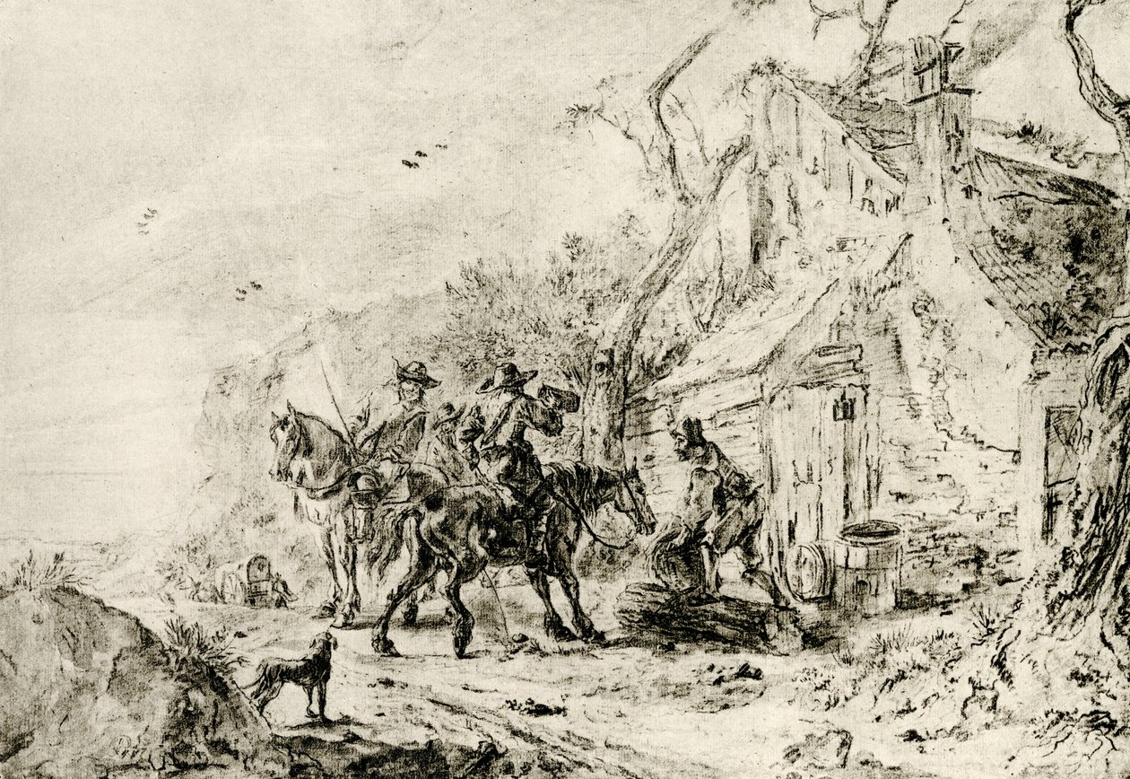 Állj meg a kocsmánál alkotó: Philips Wouwerman