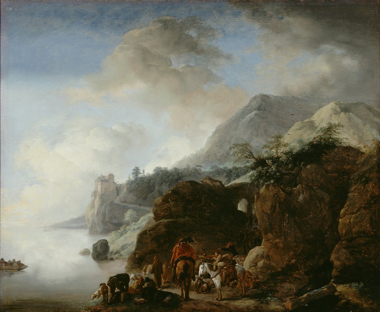 Utazók a kompra várva alkotó: Philips Wouwermans or Wouwerman