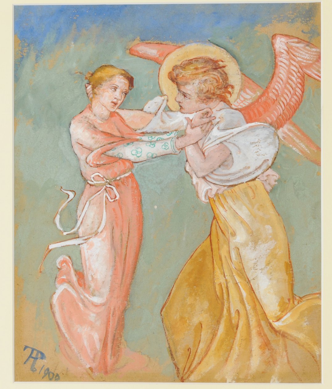 Angyali üdvözlet, 1900 (tempera papíron) alkotó: Phoebe Anna Traquair