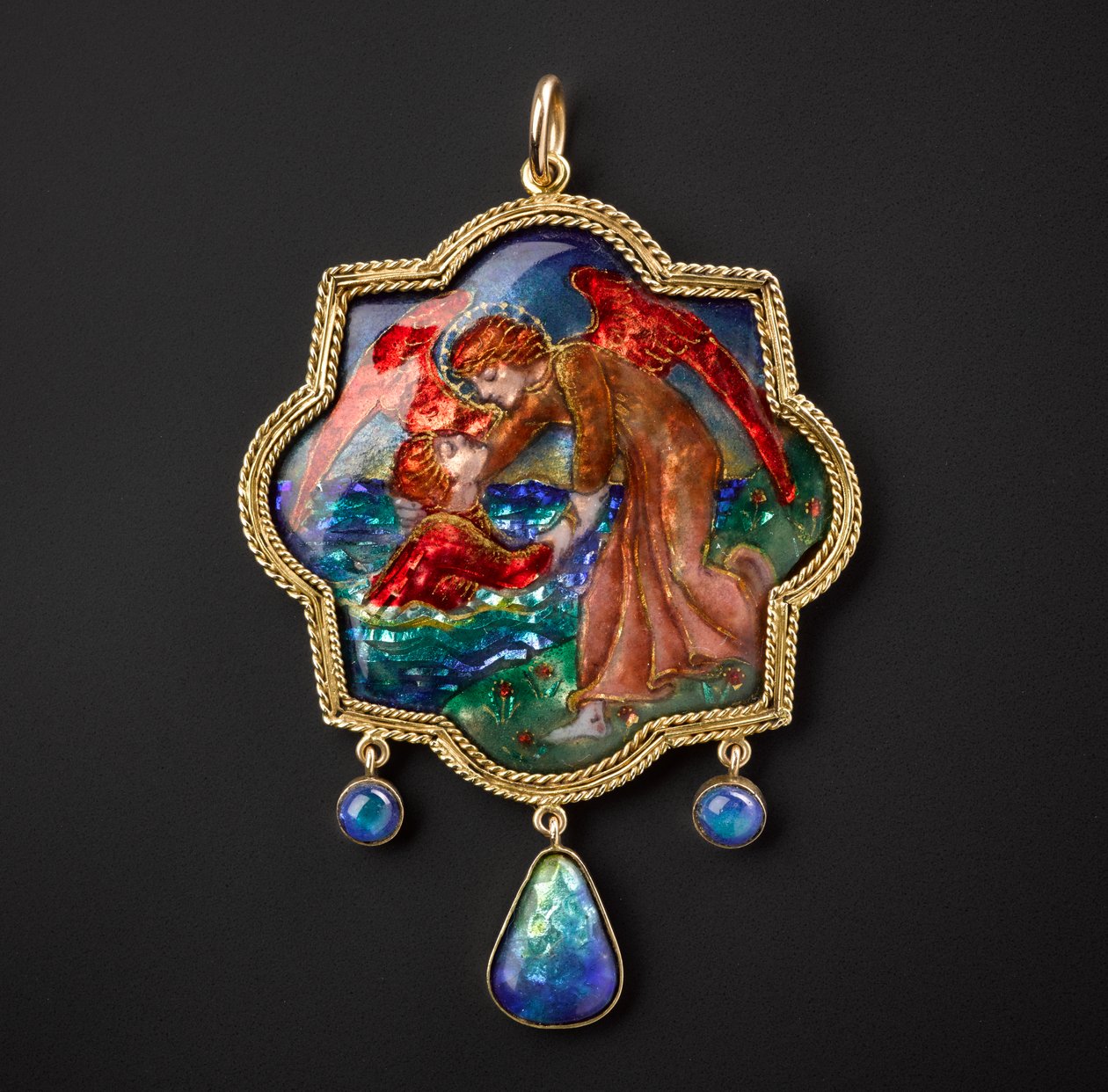 Out of the Deep Pendant, 1908 (arany és zománc) alkotó: Phoebe Anna Traquair
