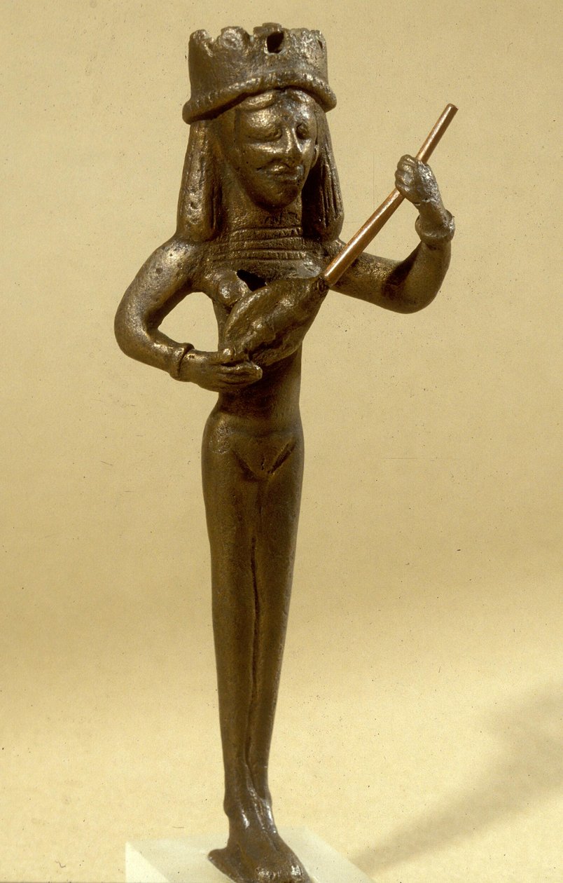 Beit Sheanban feltárt női lantos figurája, Kr.e. 7-6. század (bronz) alkotó: Phoenician