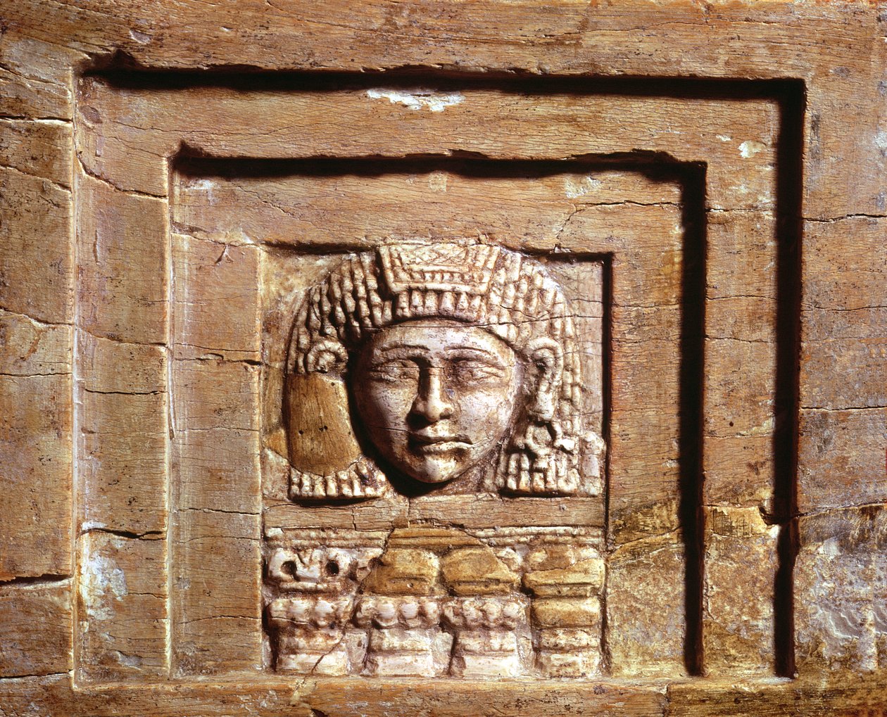Egy nőt ábrázoló dombormű az ablaknál, Arslan Tash (Hadatu) alkotó: Phoenician
