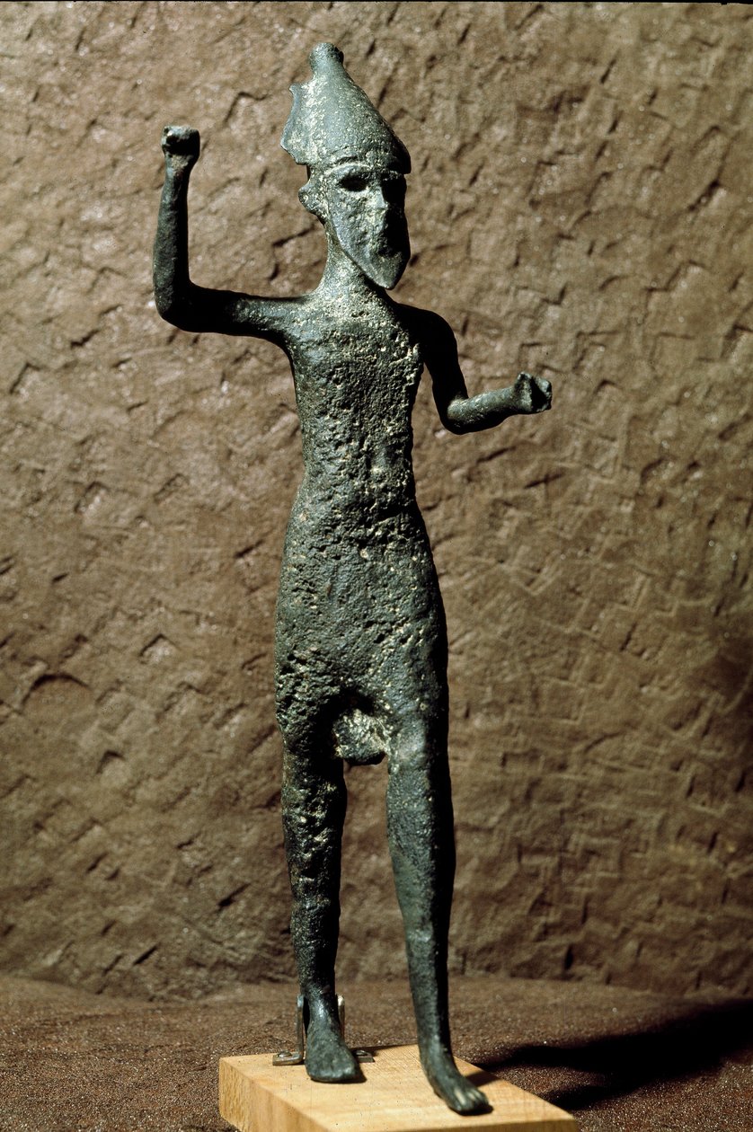 Fönícia: istenfigura bronzból. Találja meg a tengerben Selinunte (Selinonte) közelében, Szicíliában. Kr.e. 14-13. Palermo, Nemzeti Régészeti Múzeum alkotó: Phoenician