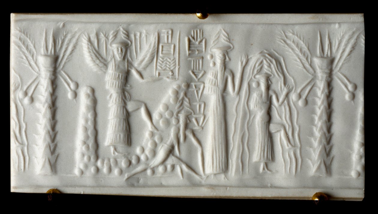 Föníciai civilizáció: a vízisten azt mondja, hogy „a tavasz születése” pecsét. Kr.e. 2200. Tellótól. Párizsi Louvre Múzeum alkotó: Phoenician Phoenician
