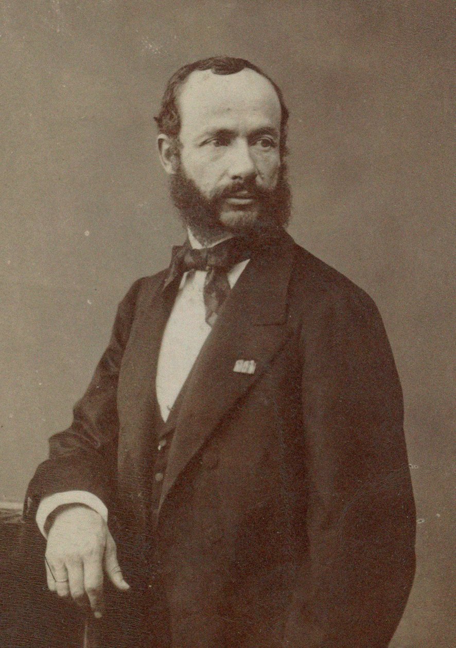 Henri Vieuxtemps hegedűművész és zeneszerző portréja 1820-1881, 1870-es évek. alkotó: Photo studio Nadar.