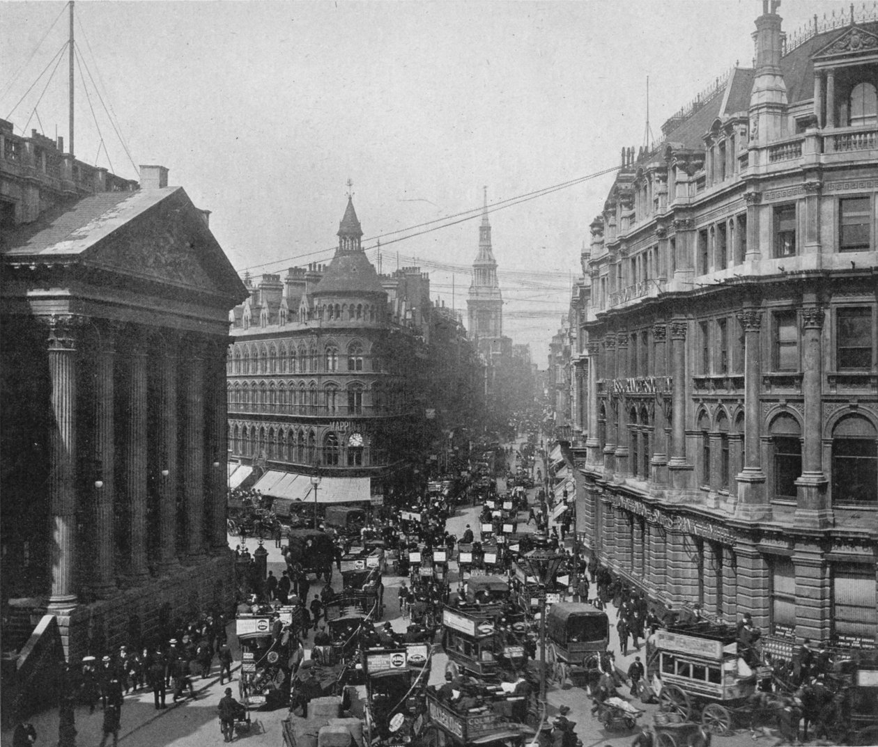 The Mansion House and Cheapside, City of London, 1890, 1911 alkotó: Photochrom Co Ltd of London