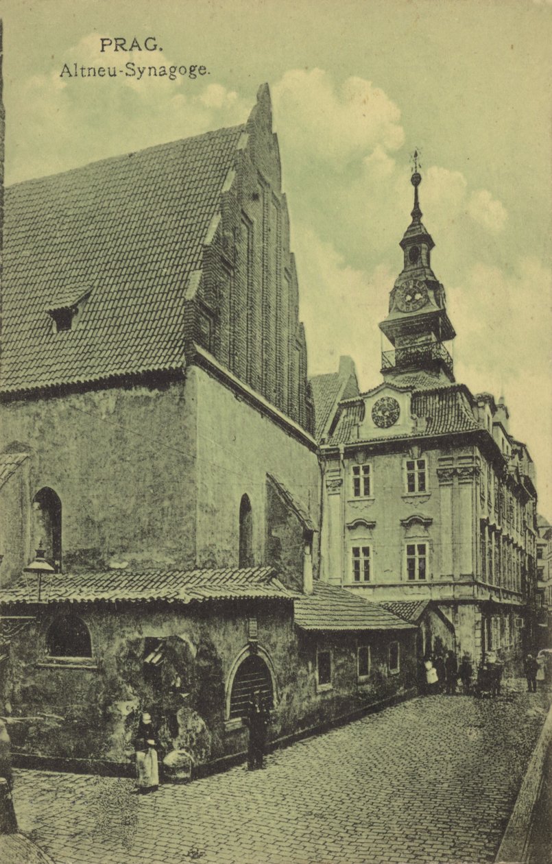 Régi Új Zsinagóga, Prága (fekete-fehér fotó) alkotó: Photographer Austrian