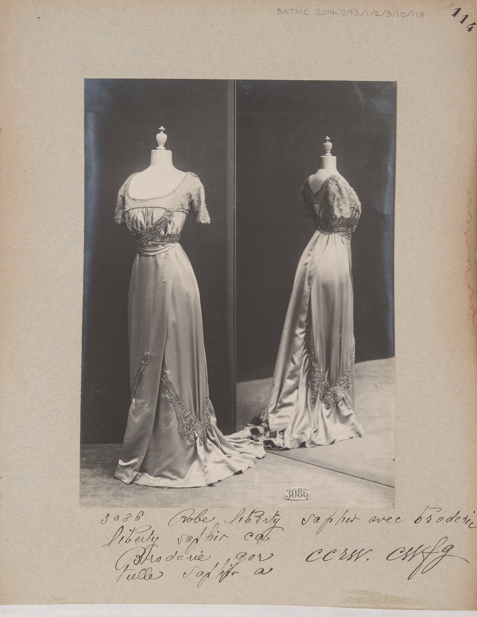 Album oldal: House of Worth, estélyi ruha alkotó: Photographer French