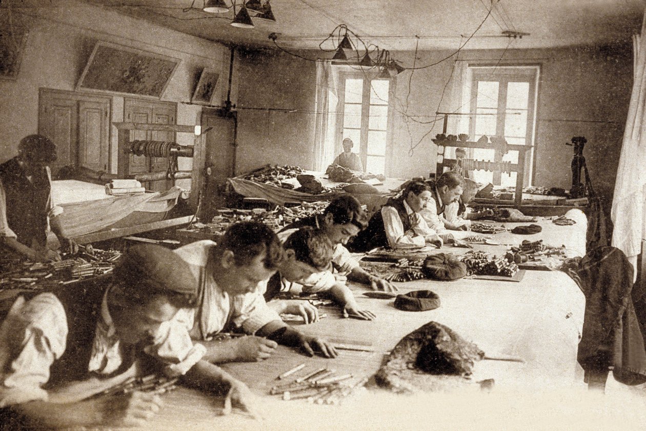 Aubusson Tapestry Factory, Franciaország, kb. 1900 (f/w fotó) alkotó: Photographer French