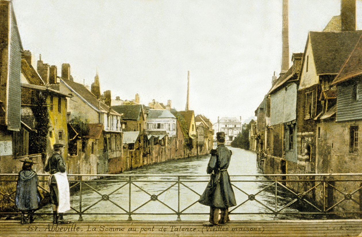 Somme folyó és a Talence hídja, Abbeville, Franciaország alkotó: Photographer French