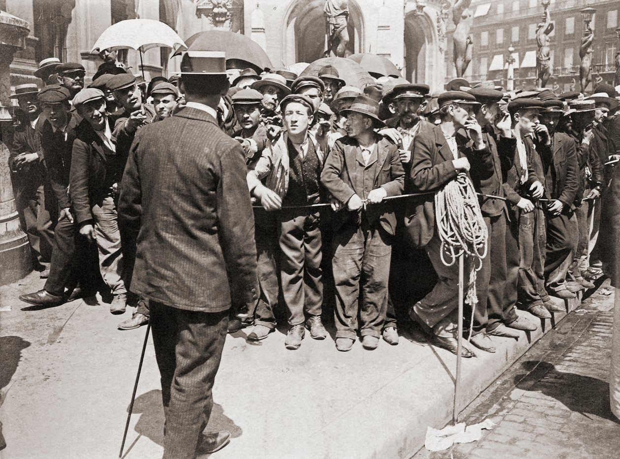 Munkások tüntetése, Párizs, 1900 körül (fekete-fehér fotó) alkotó: Photographer French