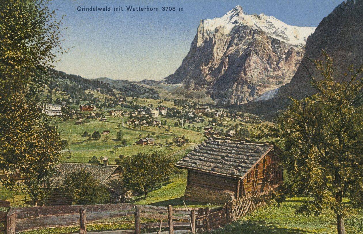 Grindelwald és Wetterhorn, Svájc (színes fotó) alkotó: Photographer Swiss