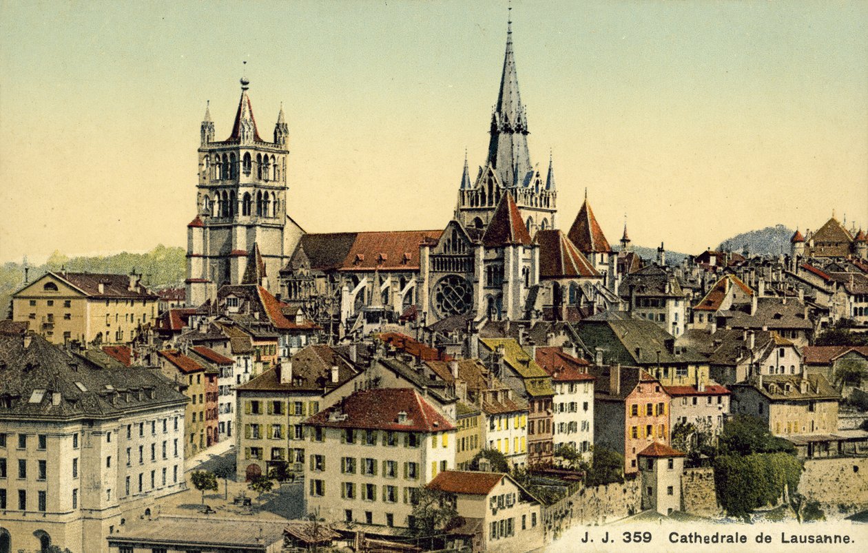 Lausanne-i katedrális (színes fotó) alkotó: Photographer Swiss