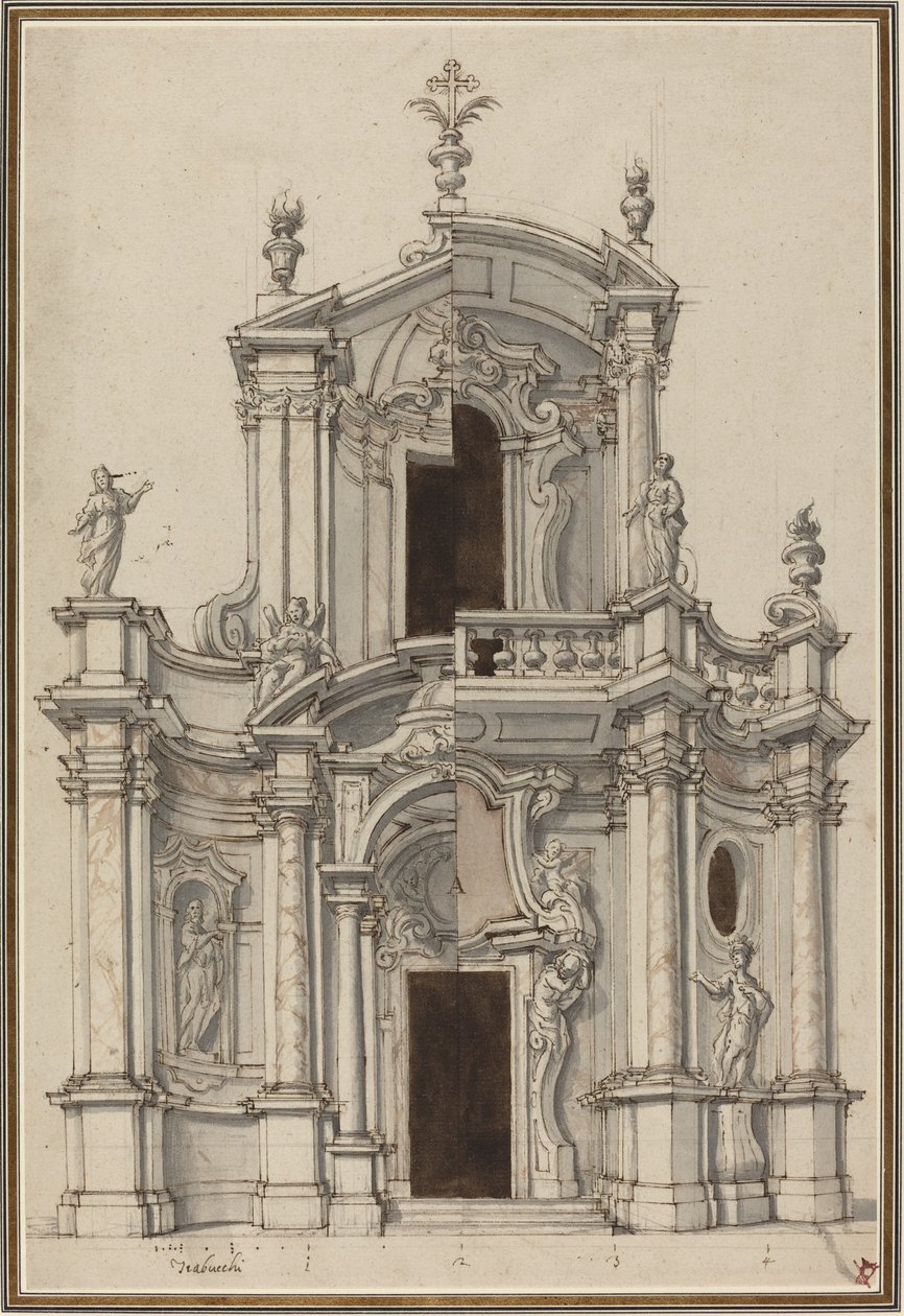 Templom homlokzatának emelése, alternatívákkal alkotó: Piedmontese 18th Century