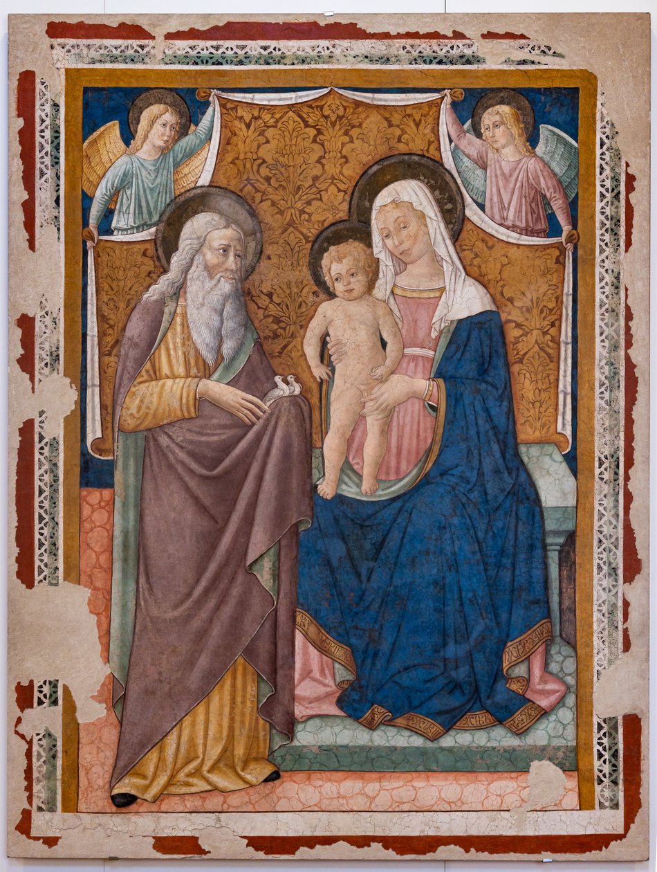 Madonna Kis Jézussal és Szent Simeonnal, XV. század második fele (freskó) alkotó: Pier Antonio Mezzastris