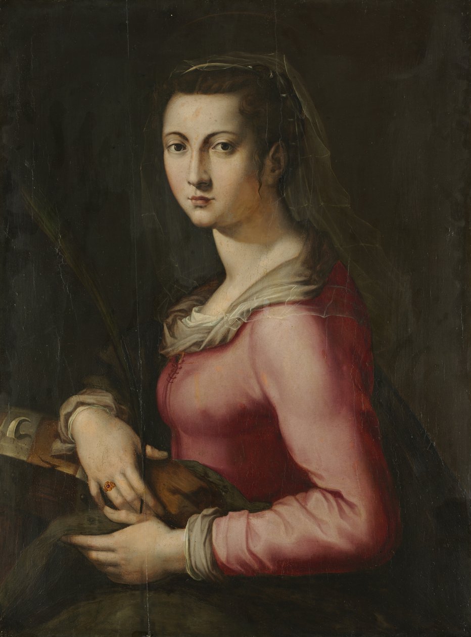 Egy nő portréja Szent Katalinként, c. 1560 (olaj, fa) alkotó: Pier Francesco Foschi
