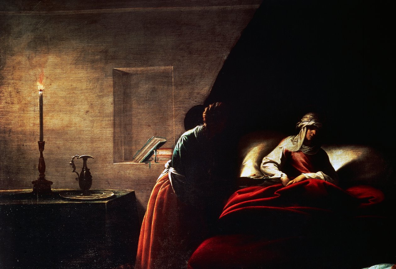 A Szűz születése, Pier Francesco Mazzucchelli, il Morazzone (1573-1626) festménye, Santa Maria di Loreto templom, Arona, Novara, Olaszország. alkotó: Pier Francesco Morazzone
