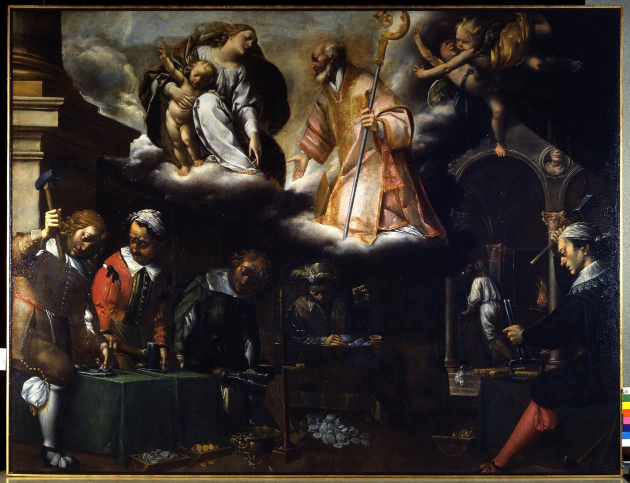 Szent Eloi, az ezüstművesek védőszentje. A milánói Morazzone (1573 - 1625) festménye. CRA. alkotó: Pier Francesco Morazzone
