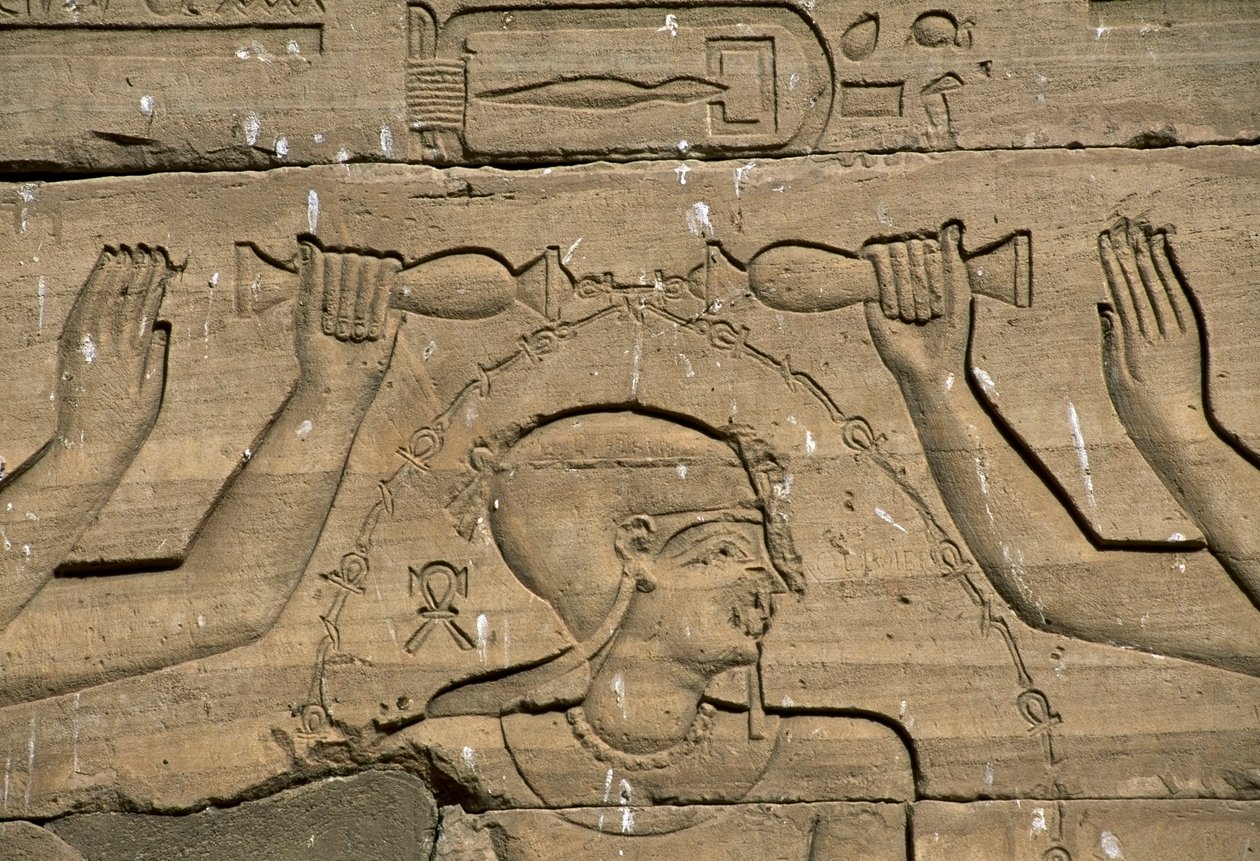 Bas dombormű, Kalabsha temploma (Mandulis temploma is), Asszuán, Kr.e. 30-ban épült, egyiptomi civilizáció alkotó: Blaise Nicolas Le Sueur