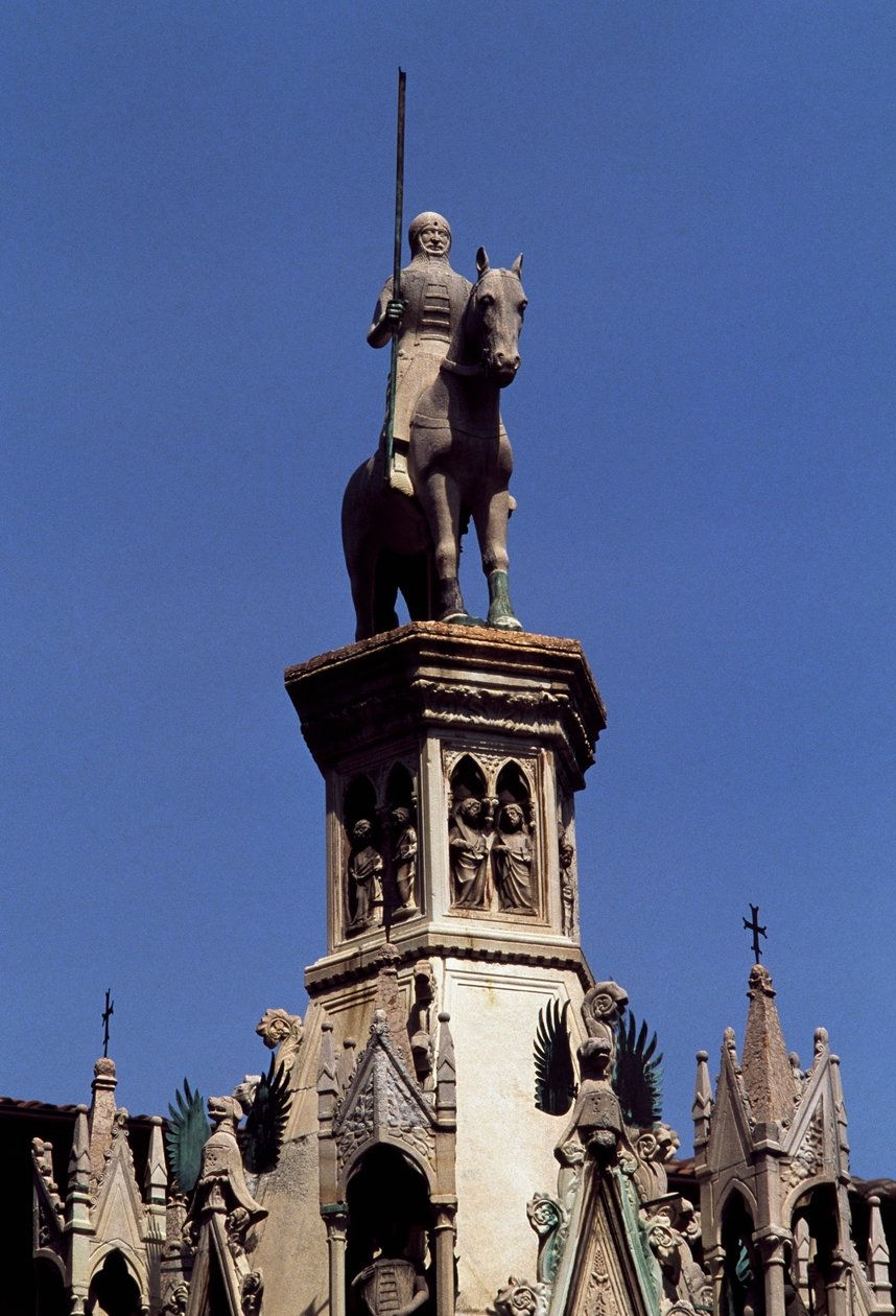Cansignorio della Scala lovas szobra, Cansignorio della Scala sírja, Bonino da Campione (1325-1397) alkotása, Scaliger sírok, Verona, Veneto, Olaszország alkotó: Blaise Nicolas Le Sueur