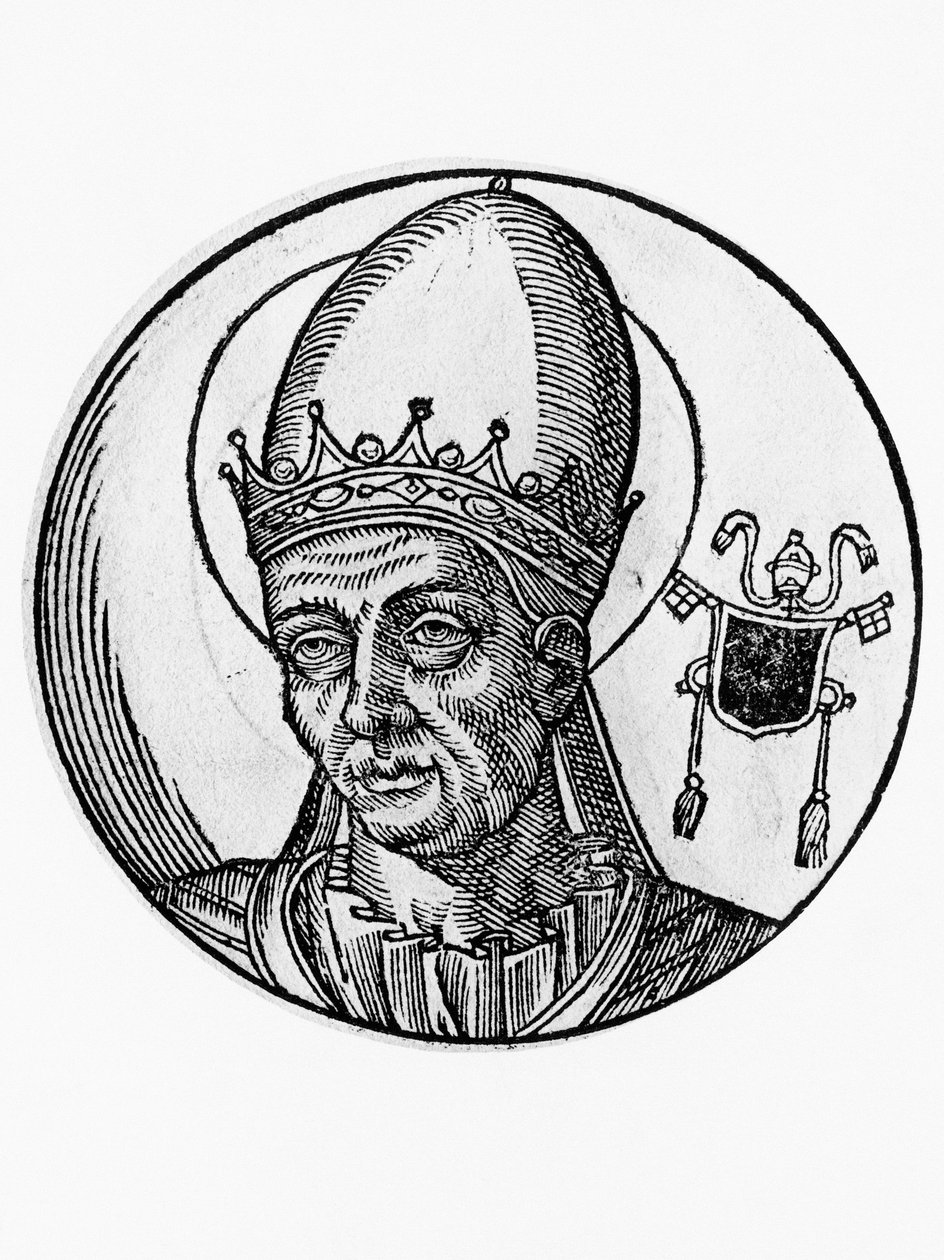 I. Benedek (Benedictus Bonosus, meghalt 579-ben), a katolikus egyház 62. pápájának portréja 575-ből, metszet alkotó: Blaise Nicolas Le Sueur