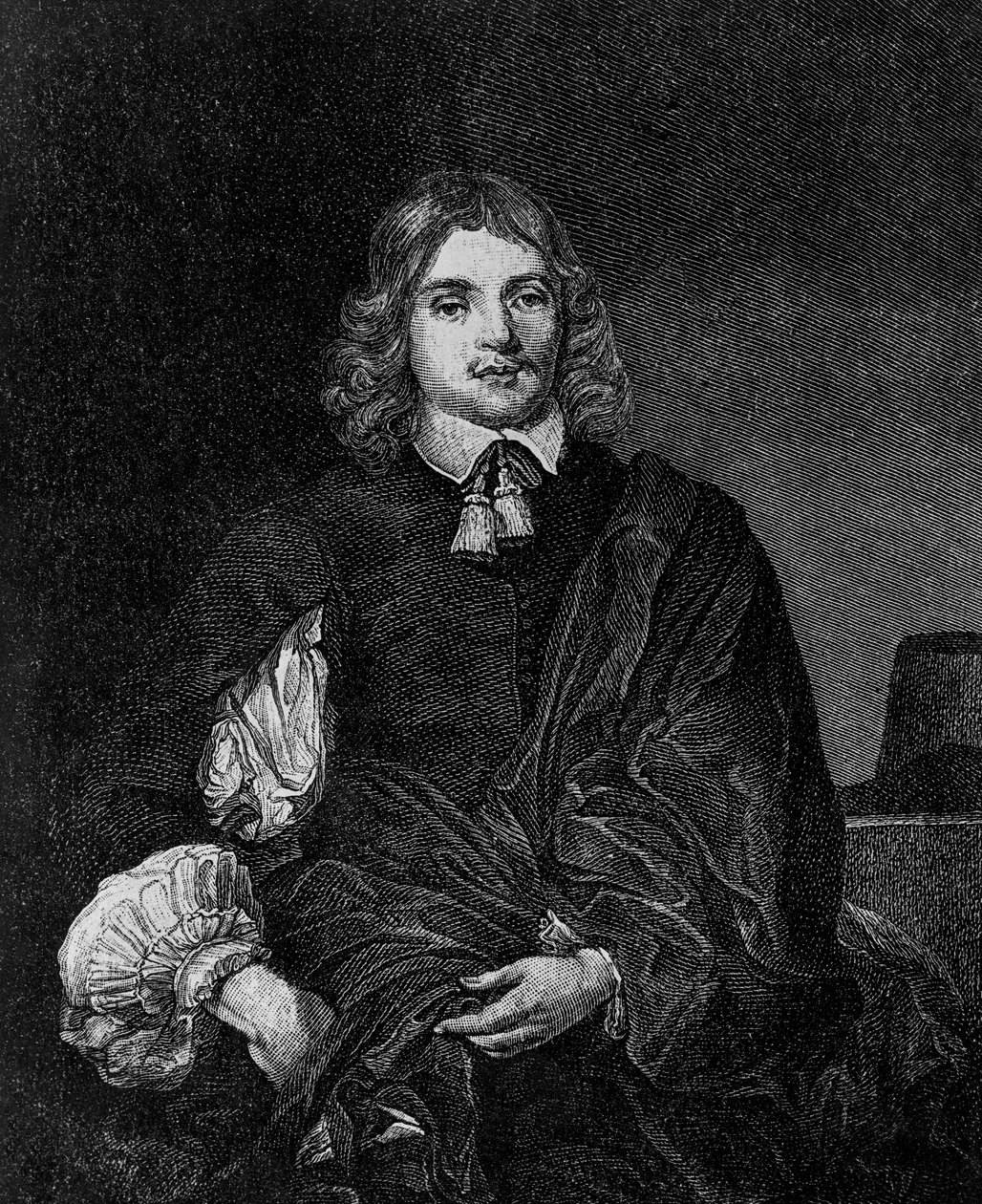 Lucius Cary, Falkland 2. vikomt (körülbelül 1610-1643), angol író, politikus és katona, 1642 és 1643 között külügyminiszter portréja, metszet alkotó: Blaise Nicolas Le Sueur