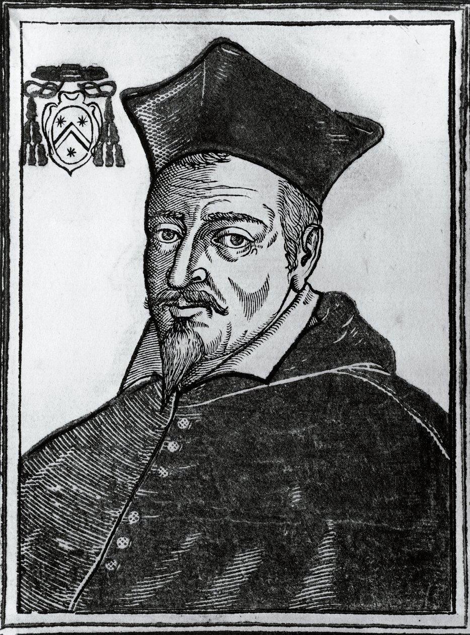 Pierre de Berulle (1575-1629), francia katolikus teológus és bíboros portréja, nyomat alkotó: Blaise Nicolas Le Sueur