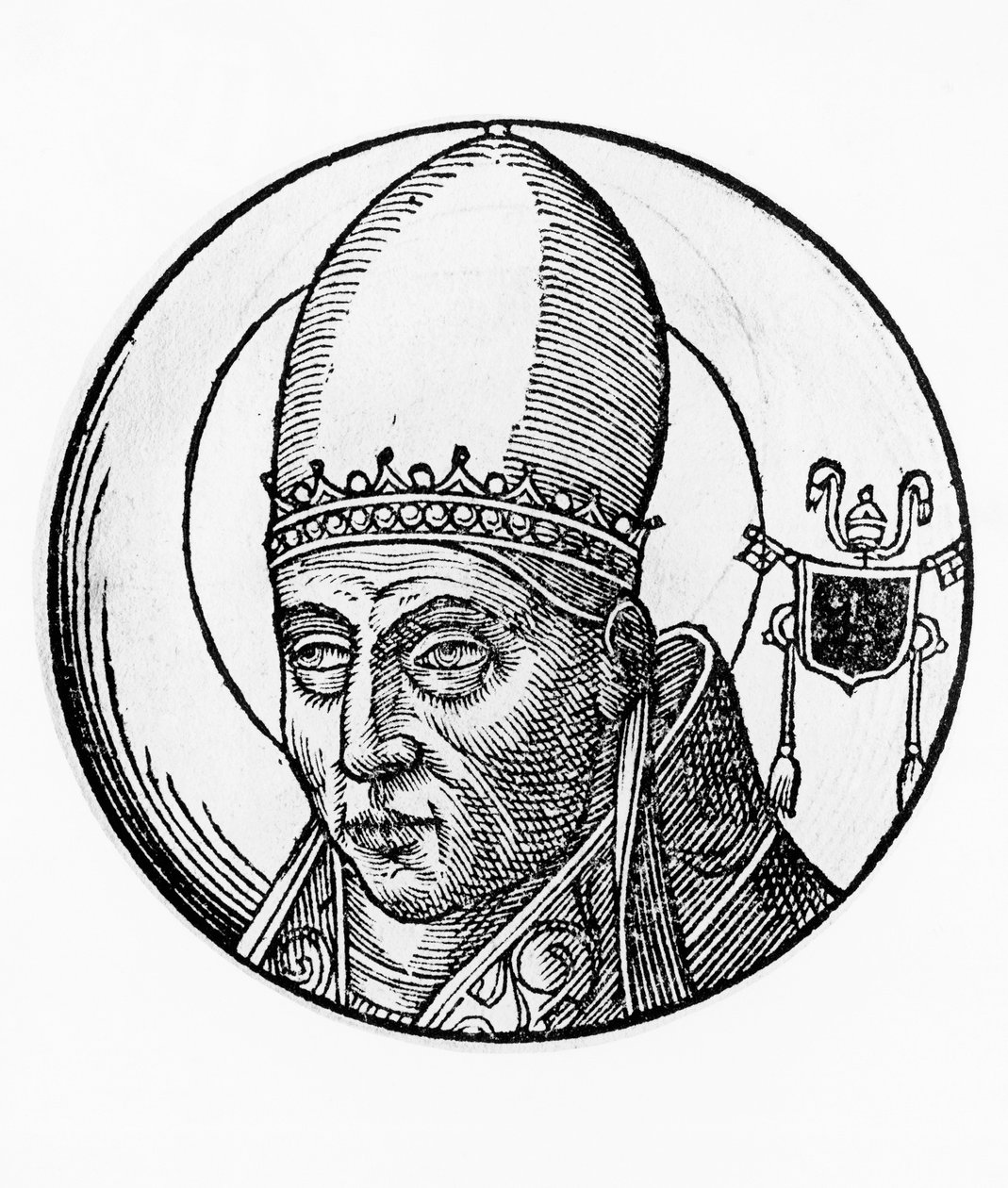 I. Ince Szent (meghalt 417-ben), a katolikus egyház 40. pápája portréja 401-ből, metszet alkotó: Blaise Nicolas Le Sueur
