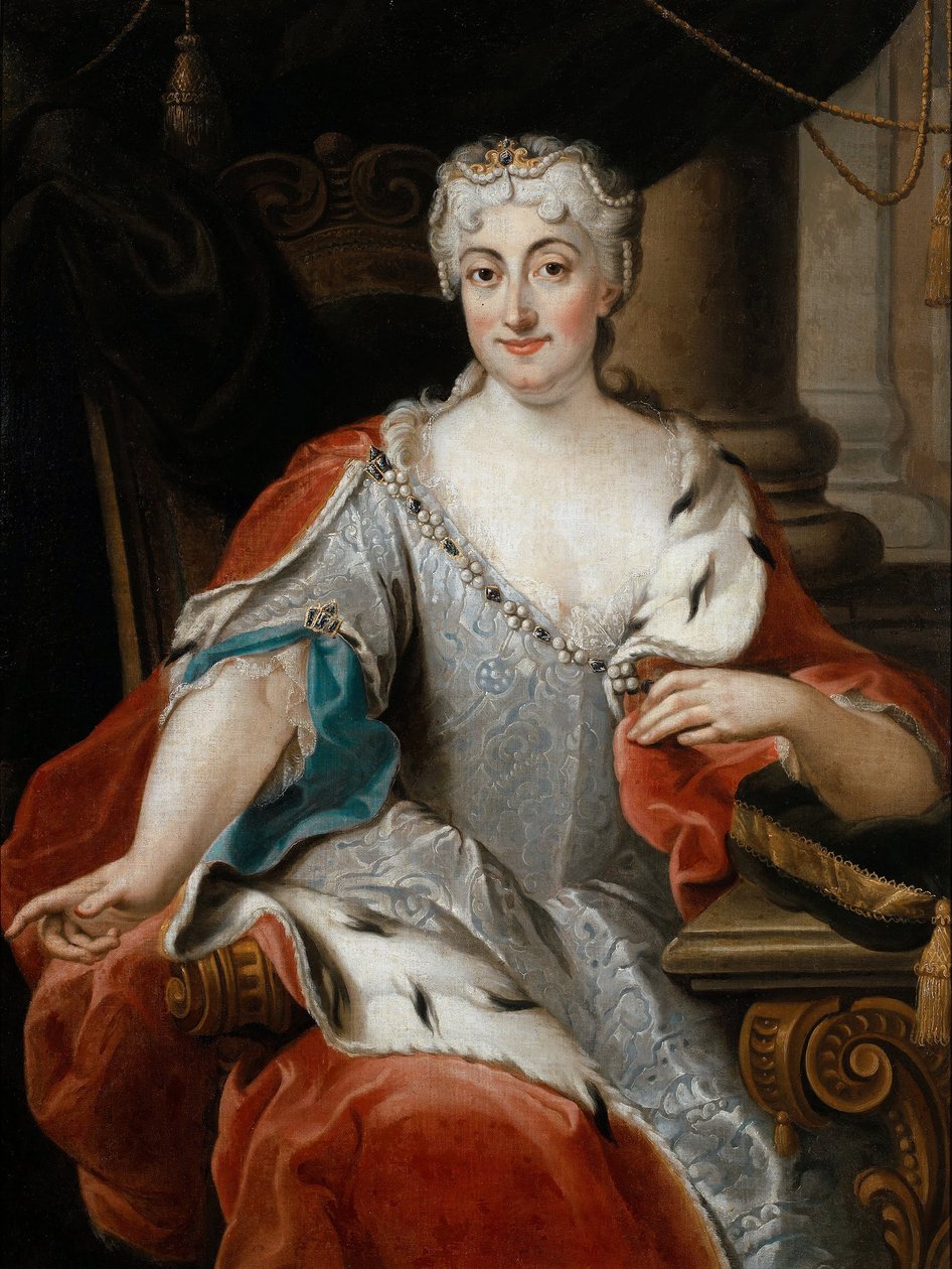Marie-Clementine Sobieska (Marie Clementine) - Maria Clementina Sobieska (1702-1735) portréja - Ghezzi, Pier Leone (1674-1755) - kb 1735 - Olaj, fa - 115x86 - Wilanow Palace Museum alkotó: Pier Leone Ghezzi