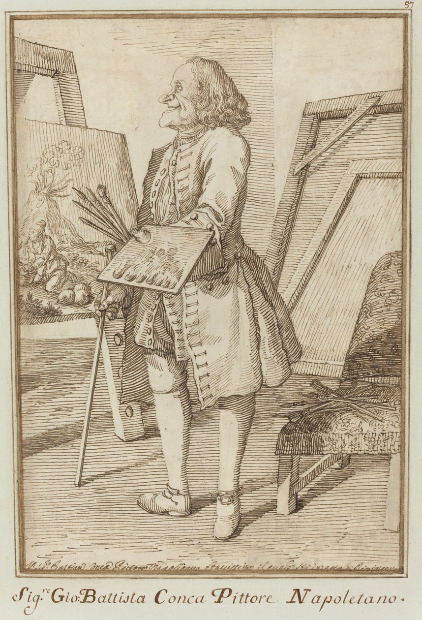 Signore Sebastiano Conca, nápolyi festő (signore Sebastiano Conca, nápolyi festő) alkotó: Pier Leone Ghezzi