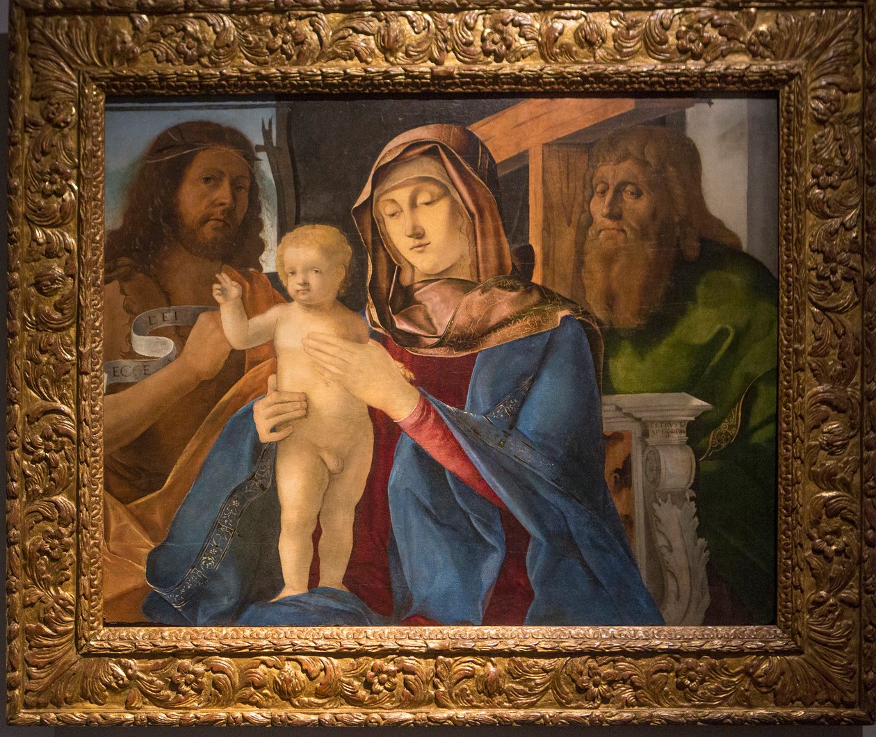 Madonna gyermekével és Keresztelő Szent Jánossal és Szent Andrással alkotó: Pier Maria Pennacchi