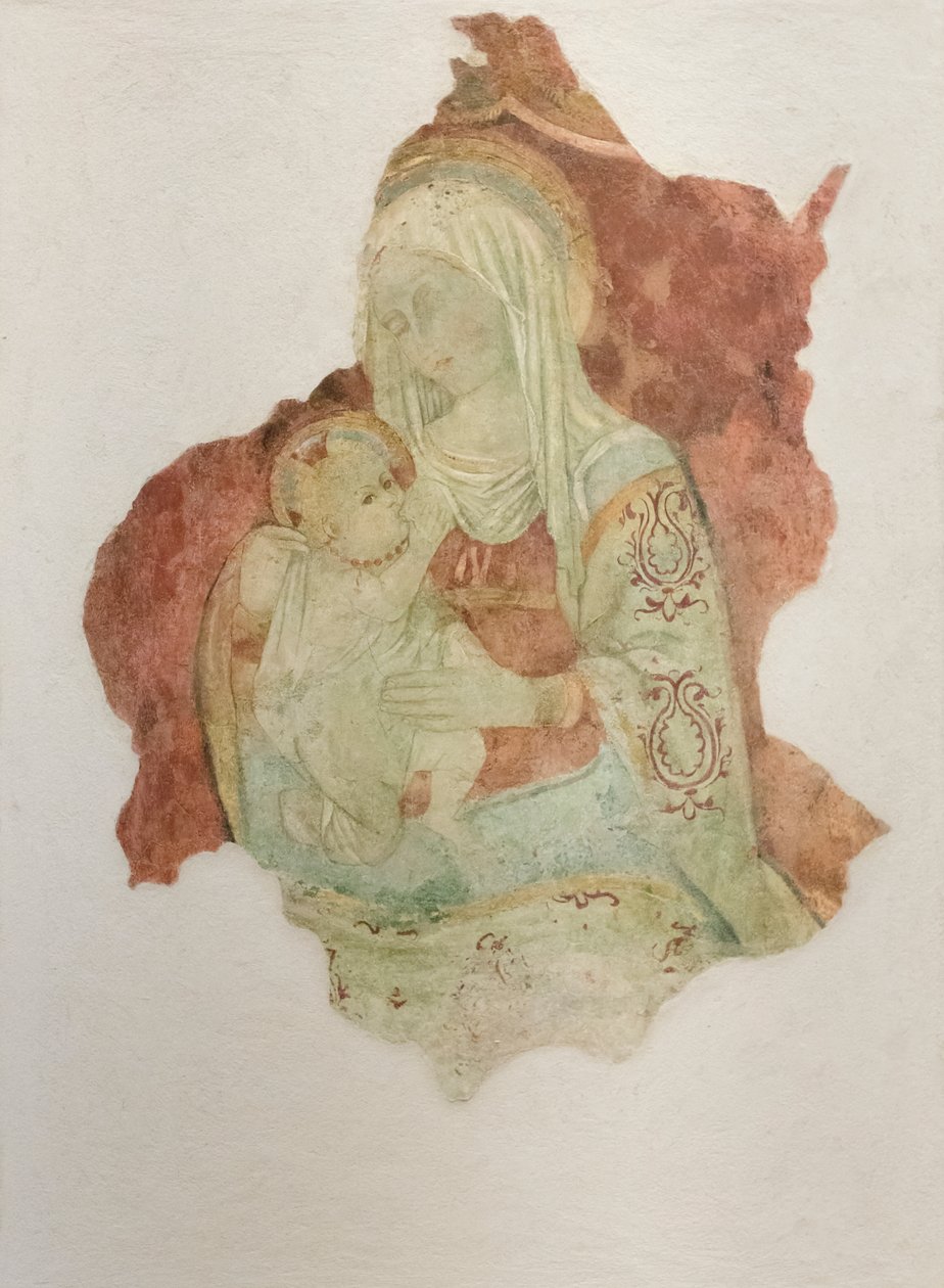 Gyermeket szoptató anya, 1476 körül (freskó, vászonra átvitt kép) alkotó: Pier Palma da Fermo