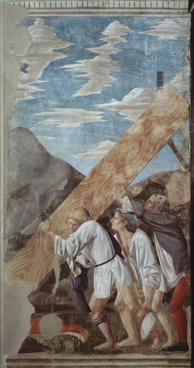 A fa eltemetése a True Cross ciklusból, 1464-ben fejeződött be alkotó: Piero della Francesca