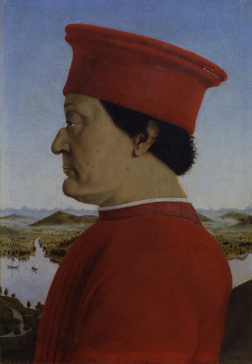 Urbino Federico da Montefeltro és Battista Sforza hercegek portréi alkotó: Piero della Francesca