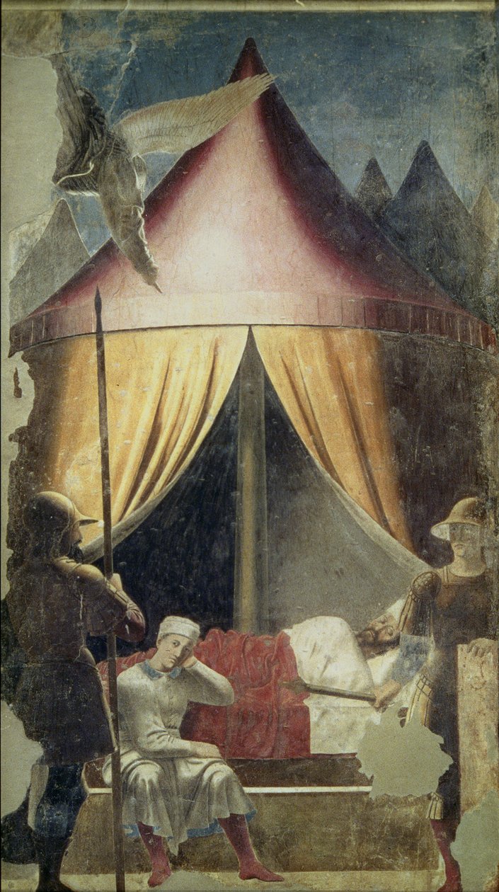 Konstantin álma, Az igaz kereszt legendája ciklusból, 1464-ben fejeződött be alkotó: Piero della Francesca