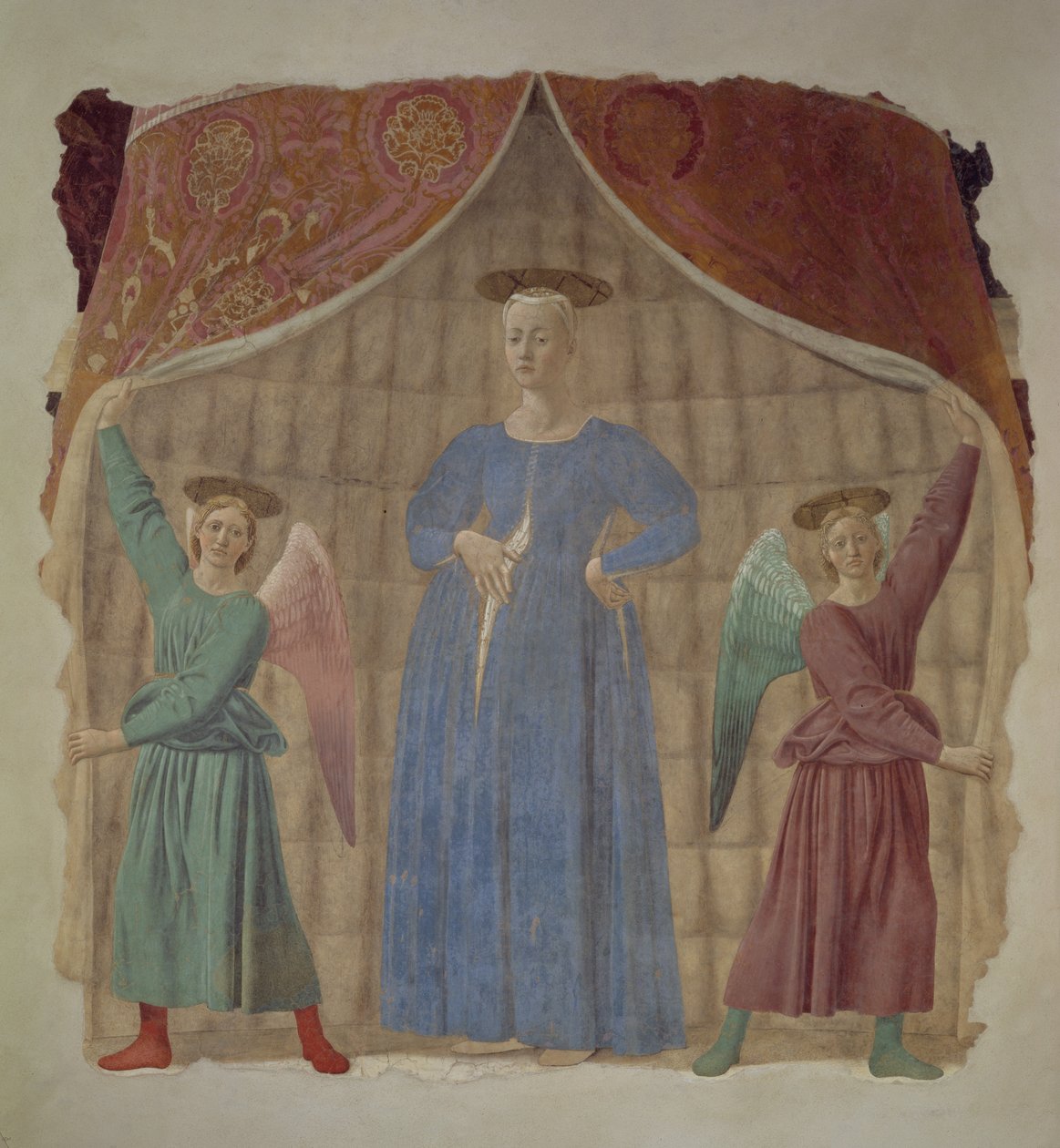 A Madonna del Parto, 1450-70 körül (helyreállítás után) (lásd még: 75561, 172472 és 169194) alkotó: Piero della Francesca