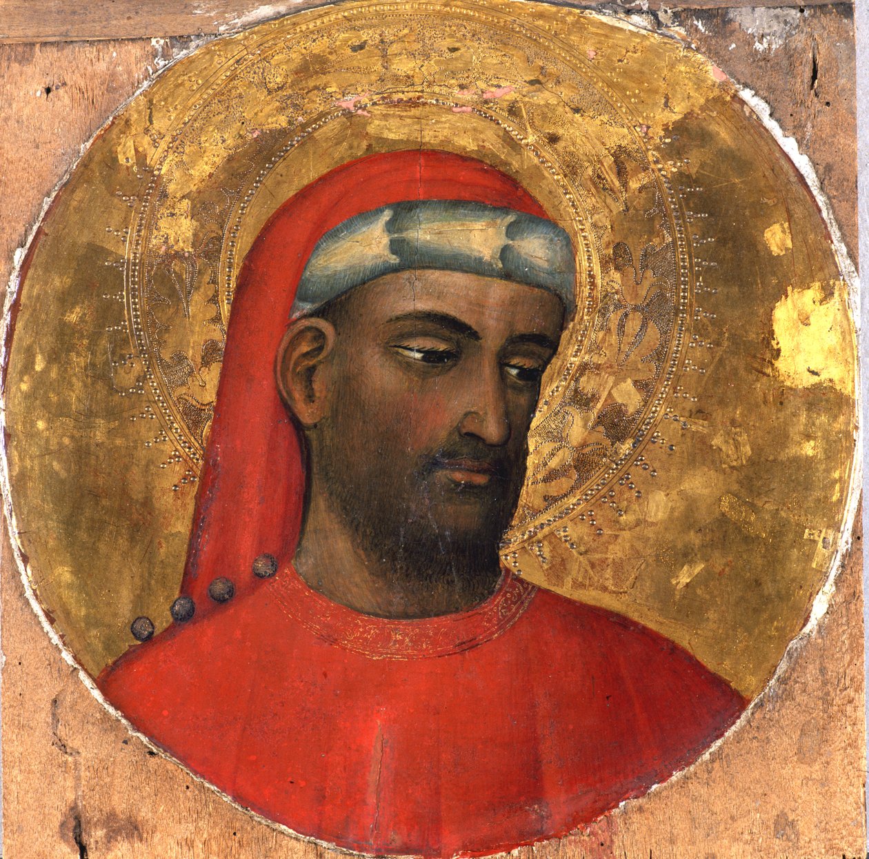 Tondo Szent Kozmosz portréjával, 1420 előtt (tempera nyárfán) alkotó: Piero di Alvaro