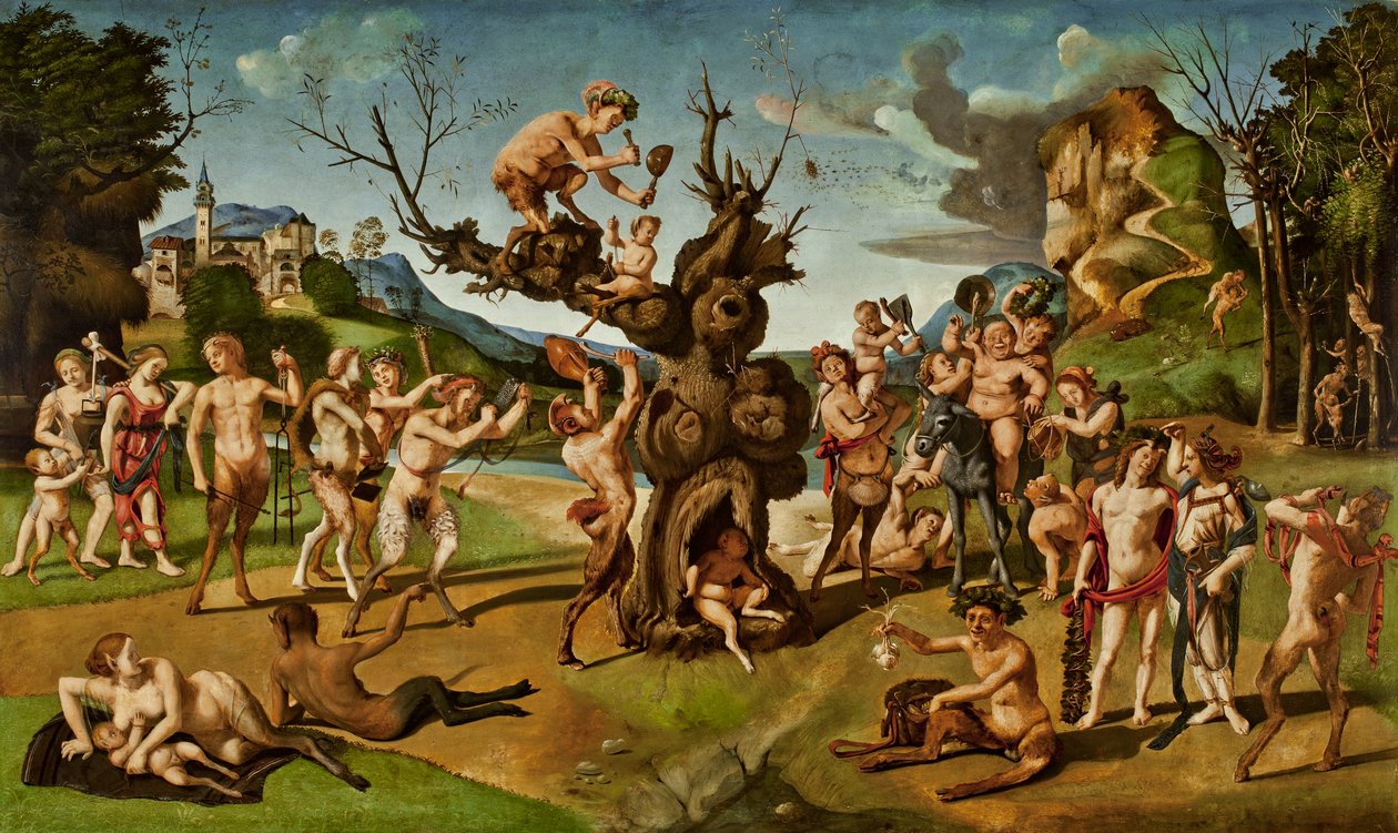 A méz felfedezése Bacchustól, 1499 körül (tempera a panelen) alkotó: Piero di Cosimo